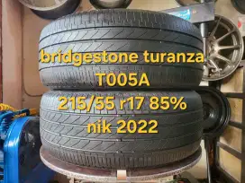 2 pcs 215/55 r17 bridgestone turanza t005a 85% nik 2022