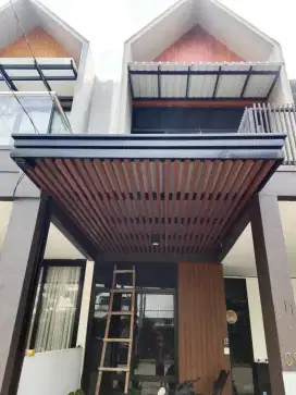 Kanopi minimalis atap alderon kombinasi rangka duma