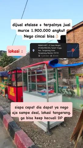 Dijual second etalase (etalase putih) + terpal free harga negotiable