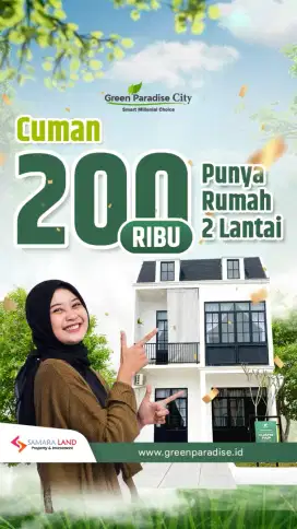 2Lantai 3Kamar Hanya Modal 200rb Allin, Dekat Stasiun Parung Panjang