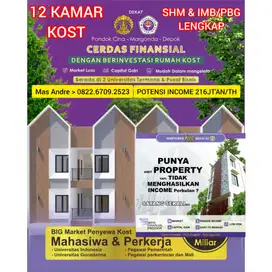 JUAL RUMAH KOST MARGONDA, BEJI PD. CINA DEPOK - 12 KT & 12 KM &gt; ALL IN