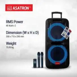 Portabel speaker 10inch x 2 Asatron