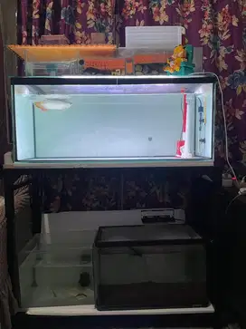 Aquarium 100x40x40 sama rak 109x85x40 Masih baru