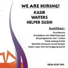 Dibutuhkan segera staff restoran dan rumah makan