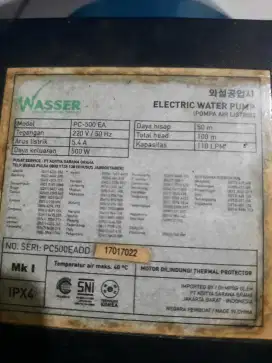 Mesin pompa jet pump waseer pc500EA