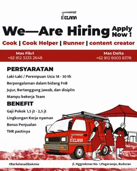 We Are Hiring BAKMIE KELANA SIDOARJO