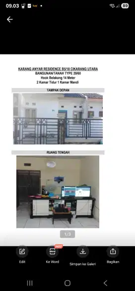 Karang Anyar Residence B5 No.18 Cikarang Utara