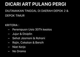 DICARI ART PULANG-PERGI