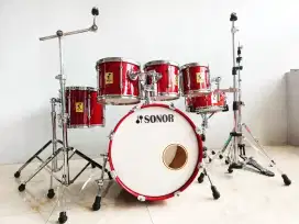 Sonor 3000 Germany Red Crimson 6pcs Drum Set Rare