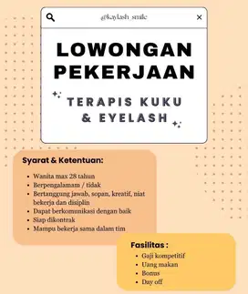 lowongan kerja terapis nail art dan eyelash