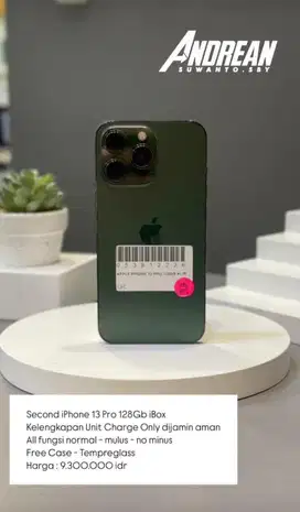 Iphone 13 pro 128 gb second ibox (unit batangan)