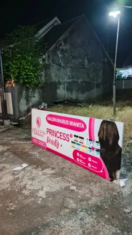 Plang papan nama salon stiker branding reklame neonbox huruf timbul