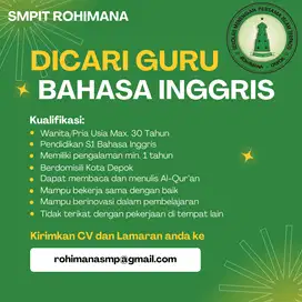 LOWONGAN PEKERJAAN GURU MATEMATIKA DAN BAHASA INGGRIS