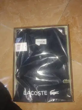 kemeja Lacoste Classic Fit warna Navy Blue-166 100% Cotton ukuran M