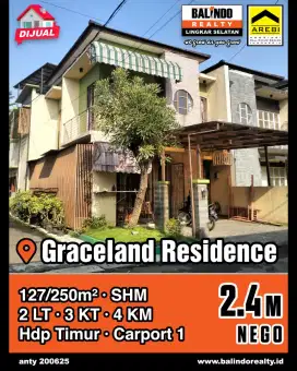 Jual Cepat Rumah Hook Semi Furnish Graceland Residence