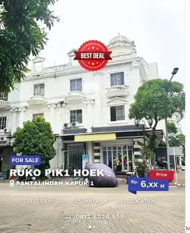 Dijual Best Deal Ruko PIK Esklusif HOEK uk 7,5x15m2  at Jakarta Utara