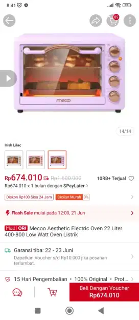 Oven mecoo 22liter