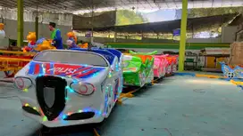 Mini Coaster Oval & Kacamata Kereta Lantai Rel Datar