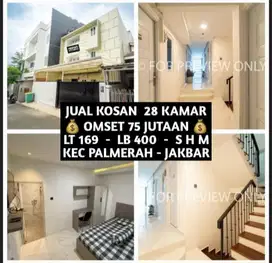 JUAL KOS KOST KOSAN 28 KAMAR DI PALMERAH JAKARTA BARAT