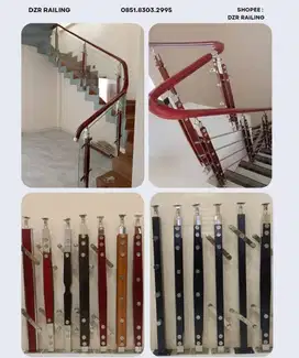 HANDLE PEGANGAN TANGGA TIANG RAILING TIANG RELING TANGGA KACA