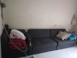 Sofa L warna dongker gelap