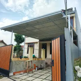 Kanopi alderon double layer lengkap list profil dan talang air