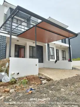 Kanopi atap alderon kombinasi atap sollarflat + plafon pvc