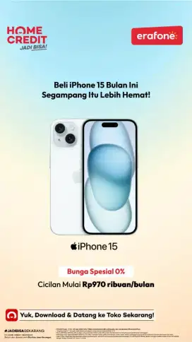 Iphone 15 garansi new kredit cicilan 0%dg home credit
