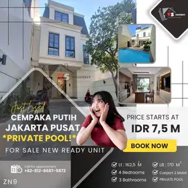 CEMPAKA PUTIH JAKPUS RUMAH BARU FUNISHED DENGAN PRIVATE POOL ZN9