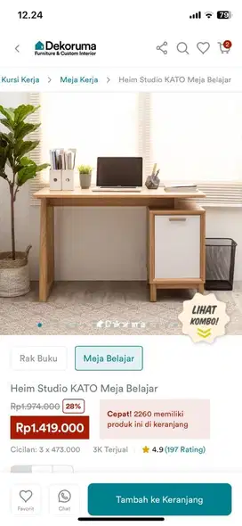 Heim Studio KATO Meja Belajar