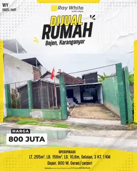RUMAH IDEAL, HARGA PAS,  BEJEN KARANGANYAR
