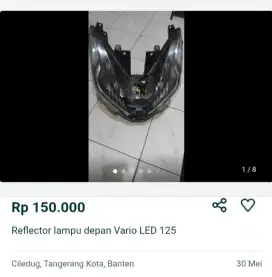 Reflektor lampu depan seken vario 125 led th 2022