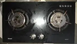 Dijual Kompor Gas tanam kaca  2 tungku bekas merk Rinai Model RB-2GH-C