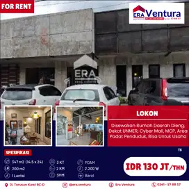 Disewakan Rumah Daerah Dieng, Dekat UNMER, Cyber Mall, MCP