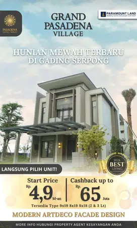 Investasi Pasti Naik Harga Cicilan 10 Jutaan Hunian Eksklusif Pasadena