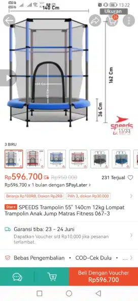 Trampolin anak merk speed