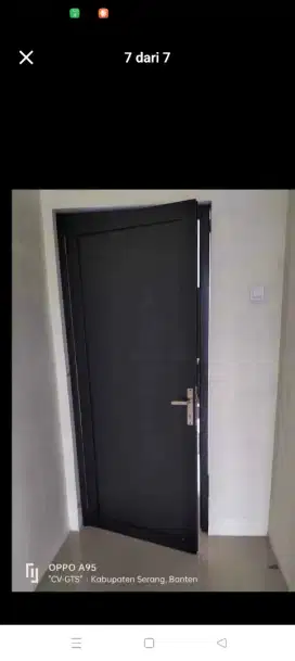Jual kusen pintu satu dan pintu Dua dari bahan aluminium dan kayu