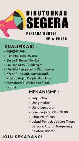 PENJAGA KONTER PULSA & HP