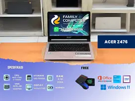 ACER Z476 | INTEL CORE I3 GEN 6 | RAM 4GB DDR3L SSD 500GB | MULUS