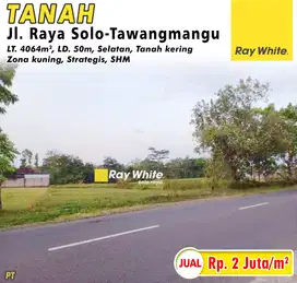 Dijual Tanah Strategis Jl Raya Solo Tawangmangu