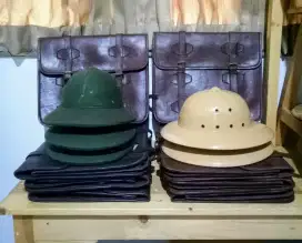 Tas kulit untuk sepeda onthel bonus topi demang