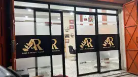 Sticker branding kaca salon spa klinik kecantikan & sedia kaca film