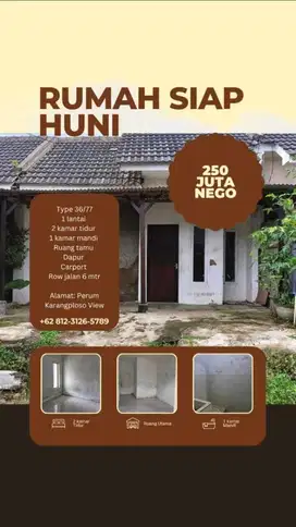 Dijual Murah Rumah di Karangploso Malang Siap Huni dekat Tol