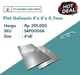 Plat Galvanis 4'x 8'x 0.7mm