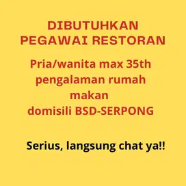 LOKER PEGWAi RESTORAN