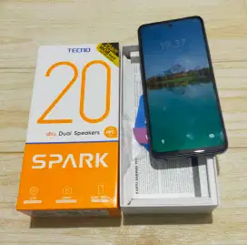 Tecno spark 20c 4G 4/128 fullset segel mulus 98% dan masih bergaransi