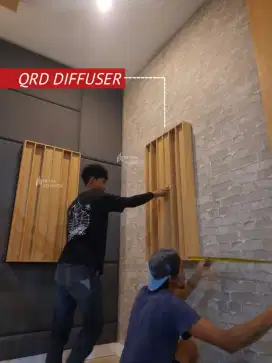 QRD Diffuser panel akustik 120x60cm