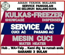 service kulkas ac + cuci ac  mesin cuci water heater servis panggilan