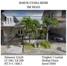 Rumah Baruk Utara MERR dkt Nirwana Eksekutif Medokan Semampir MERR