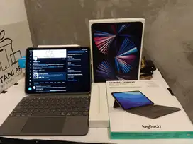 Ipad Pro M1 128GB dan Logitech Combo Touch Keyboard Apple Pencil Gen 2